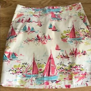 Talbots Sailboat Print Skirt